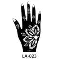 Hollow hand henna tattoo stencil waterproof DIY body art painting template sticker for women - 120x210 mm / Geometric Floral (LA-0023)