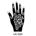 Henna tattoo stencil hand template DIY waterproof body art floral pattern sticker - 120x210 mm / Traditional Floral (LA-0024)