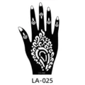 Black hand henna tattoo stencil waterproof DIY body art temporary sticker design LA-025 - 120x210 mm / Paisley Pattern (LA-0025)