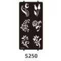 Henna tattoo stencil template black hollow floral pattern body art painting tool SKU S250 - S-0250 Style / 96x186mm