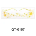 Gold Metallic Face Tattoo Sticker Waterproof Maple Leaf Temporary Face Makeup Decal - QT-0157 / 52*150mm
