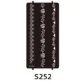 Black hollow tattoo stencil featuring delicate rose, heart and lace patterns for body art. - S-0252 Style / 96x186mm