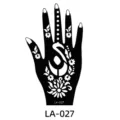 Hand henna tattoo stencil sticker, waterproof DIY painting template for hand art design LA-027 - 120x210 mm / Geometric Floral (LA-0027)