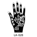 Waterproof henna tattoo stencil hand template for DIY body art painting and temporary tattoos. - 120x210 mm / Traditional Pattern (LA-0028)