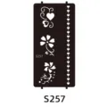 Henna tattoo stencil template with heart flower patterns S257 for body art DIY painting. - S-0257 Style / 96x186mm