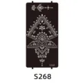 Reusable henna tattoo stencil template with intricate mandala design for body art painting. - S-0268 Style / 96x186mm