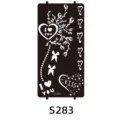 Henna tattoo stencil template with heart vine and butterfly designs for body art painting. - S-0283 Style / 96x186mm