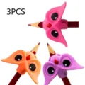 Silicone owl pencil grips for kids, 3pcs colorful pen correction holders for students drawing. - Pencil Grip Corrector Set, 3 Colors