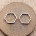 DIY sechseckige Metallrahmen Schmuckzubehör offene Lünette Charms für das Handwerk. - Antiksilber