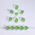 Cuentas biconas de cristal verde perlas de vidrio facetadas sueltas para manualidades y joyería DIY. - 34 Verde claro