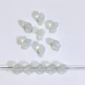 Abalorios de cristal 5A biconicos largos para joyeria DIY, cuentas facetadas opal blanco. - 39 Blanco huevo
