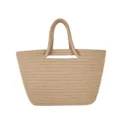 Bolso de mano tejido de algodón para niños estilo campestre lindo mini bolso cesta de paja - Caqui / S