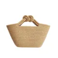Geflochtene Baumwollseil-Handtasche mit stilvollem Knoten-Griff, süße Mini-Strohtasche für Damen. - S / Khaki