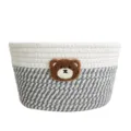 Niedlicher Baumwollseil Aufbewahrungskorb grau weiss Tisch Organizer fur Snacks Kosmetik - 21*13*13 / Grau