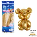 Metallic long magic balloons 260, 100pcs pack gold modelling balloons for party decor. - Metallic Gold
