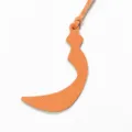 Orange leather Arabic letter bag charm pendant stylish handbag accessory minimalist design - Orange
