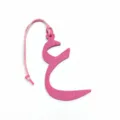 Pink Arabic letter leather bag charm, stylish purse pendant and cute keychain accessory for women. - Arabic Letter Shape / Rose Red