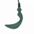 Dark green leather Arabic letter bag charm designer style chic handbag pendant accessory gift - Dark Green