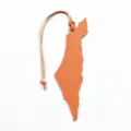 Leren tassenhanger in de vorm van een Midden-Oosten kaart oranje stijlvol mode accessoire - Oranje