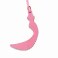 Pink leather Arabic letter bag charm, stylish purse pendant accessory for women handbags. - Pink