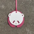 Charm de sac en cuir panda mignon, pendentif animal rose et blanc pour sac à main. - Blanc Et Rouge Rose