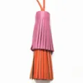 Zweifarbiger Leder Quasten Taschenanhänger, schicker Handtaschen Anhänger für Damen, pink orange. - Orange Und Rosa