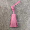 Pink genuine lambskin leather tassel charm detail, elegant bag pendant and car hanging decor. - Pink Short Tassel