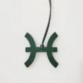 Groene Vissen dierenriem leren tassenhanger, elegante sterrenbeeld hanger voor handtassen. - Donkergroen