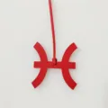 Rode lederen Vissen dierenriem teken tas bedel hanger elegante astrologie accessoire voor handtas - Rood