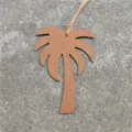 Palm tree leather bag charm brown pendant accessory for women handbags and car hanging decor - Brown