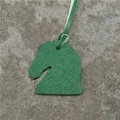 Mini pendentif de sac tête de cheval en cuir véritable accessoire de mode élégant vert - Vert