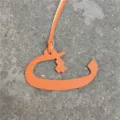 Orange leather Arabic letter bag charm, exquisite textured keychain and car hanging ornament. - Orange