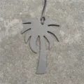Grey leather palm tree bag charm stylish luxury purse accessory car pendant gift idea - Gray