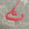 Red leather Arabic letter bag charm stylish purse pendant accessory for women daily use - Red
