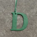 Green leather letter D bag charm pendant stylish accessories for handbags purses backpack - Green