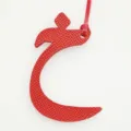 Red leather Arabic letter bag charm stylish pendant for car key and handbag decoration chic - Red