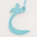 Light blue leather Arabic letter bag charm, Epsom calfskin charm for purses and keys. - Sky Blue