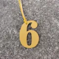 Yellow leather number 6 bag charm DIY pendant fashion accessory stylish purse decoration gift - Yellow