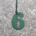 Grüner Leder Nummer 6 Taschenanhänger DIY Anhänger stilvolles Zubehör für Handtaschen - Dunkelgrün