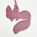 Fox leather bag charm luxury style cute animal pendant handbag accessory key chain - Burgundy