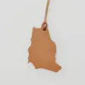 Bruine lederen kaart hanger voor dames handtassen en auto interieur hangende decor. - Bruin