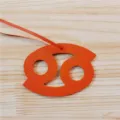 Oranger Leder Krebs Sternzeichen Taschenanhänger Auto Deko modisches Geschenk Accessoire - Orange
