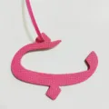 Pink Arabic letter leather bag charm and car hanging pendant accessory for women. - Rose Red