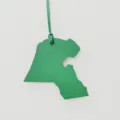 Kuwait map leather bag charm green pendant elegant car hanging ornament fashion women handbag accessory - Green