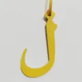 Colgante bolso letra árabe cuero amarillo elegante accesorio colgante 3D para bolsos de mujer - Amarillo