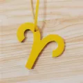 Yellow leather Aries zodiac sign bag charm stylish car hanging ornament gift for women - Yellow