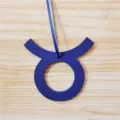 Taurus zodiac sign leather bag charm stylish blue hanging pendant for women accessories nice gift - Blue