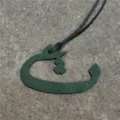 Green leather Arabic letter bag charm, stylish car hanging ornament and exquisite handbag accessory. - Dark Green