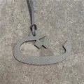 Gray leather Arabic letter bag charm stylish handbag accessory pendant for daily use. - Gray