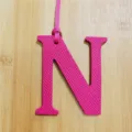 Pink leather letter N bag charm accessory, elegant handbag pendant for women daily use. - Rose Red